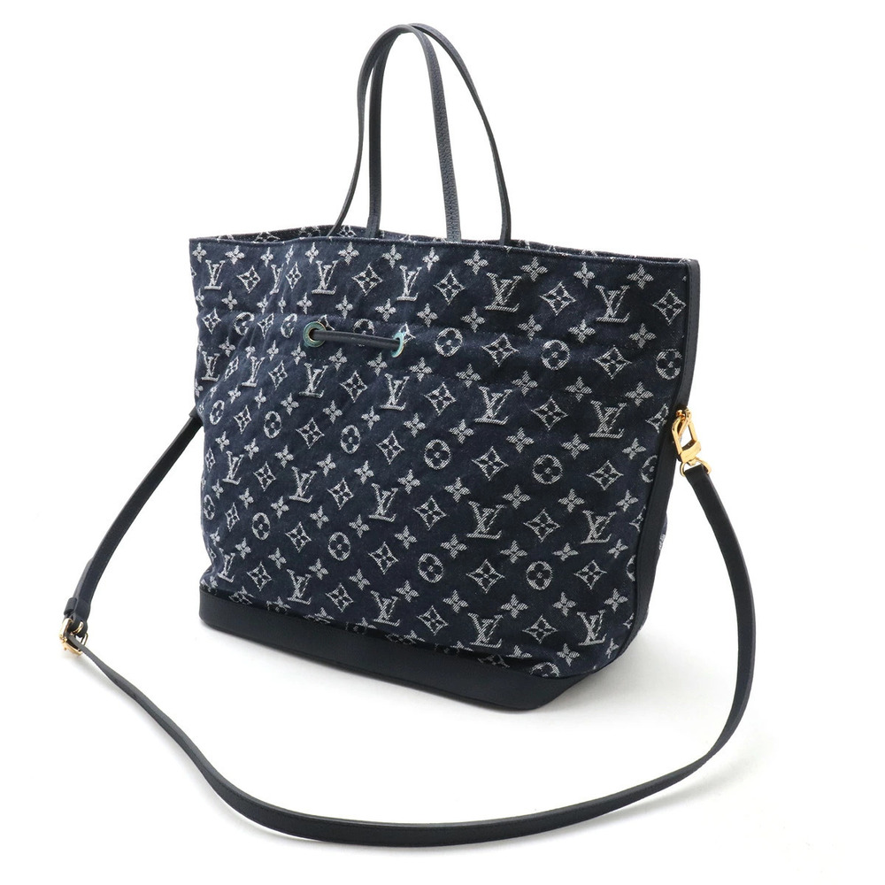 Louis Vuitton Noeful Shoulder Monogram Tote Denim Blue Grand Bag Blue